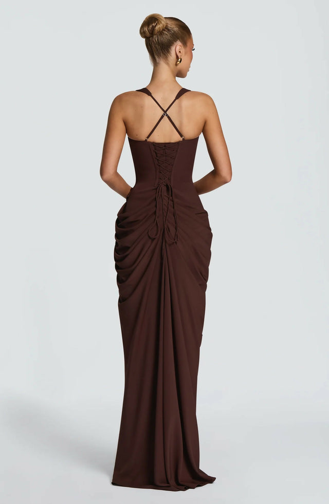 Babyboo Elara Maxi Dress Plum Brown