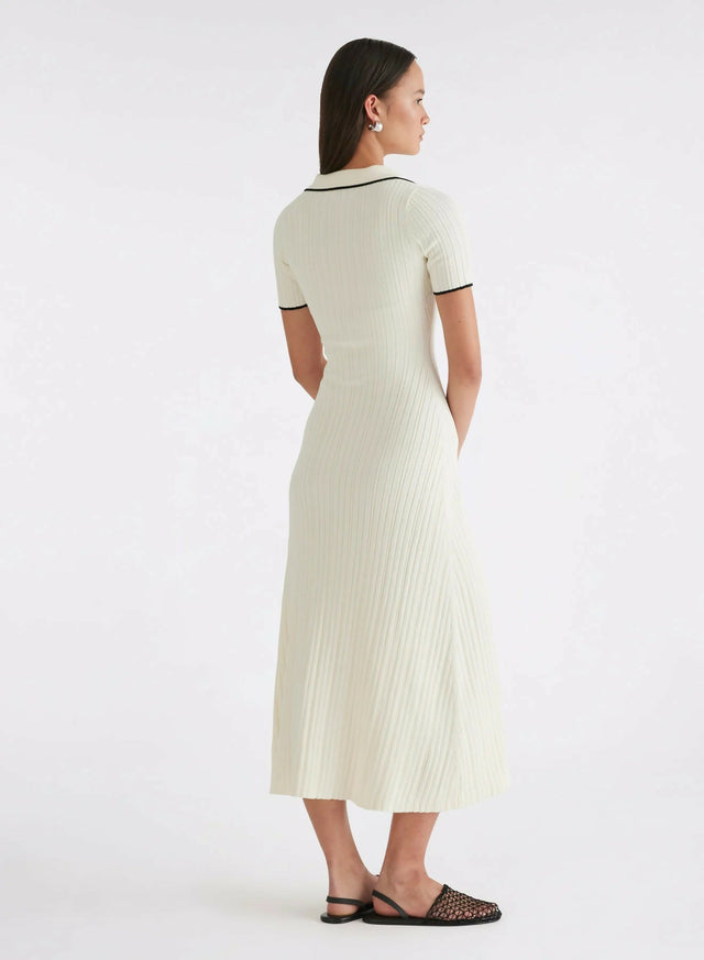 Anna Quan Laurel Penelope Midi Silence Pepper Dress White