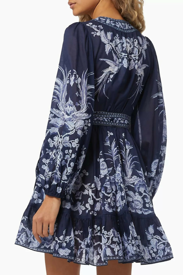 Zimmermann Aliane Blue Frill Dress