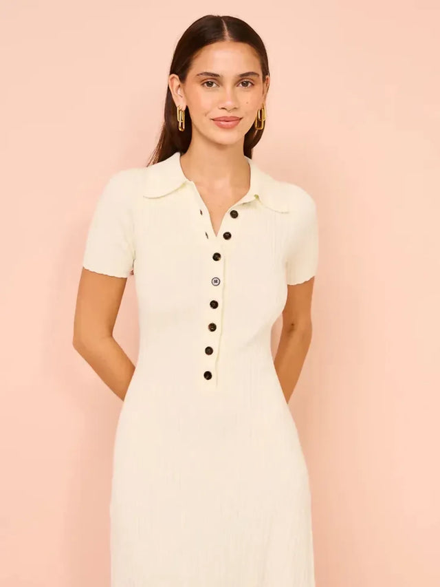 Anna Quan Laurel Penelope Midi Silence Ivory Dress