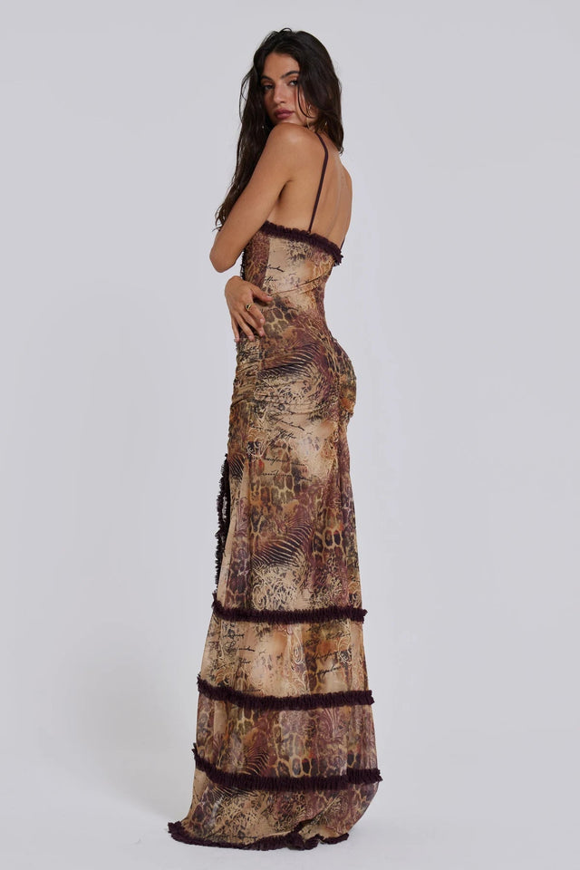 Jaded London Fatale Maxi Dress in Sunrose