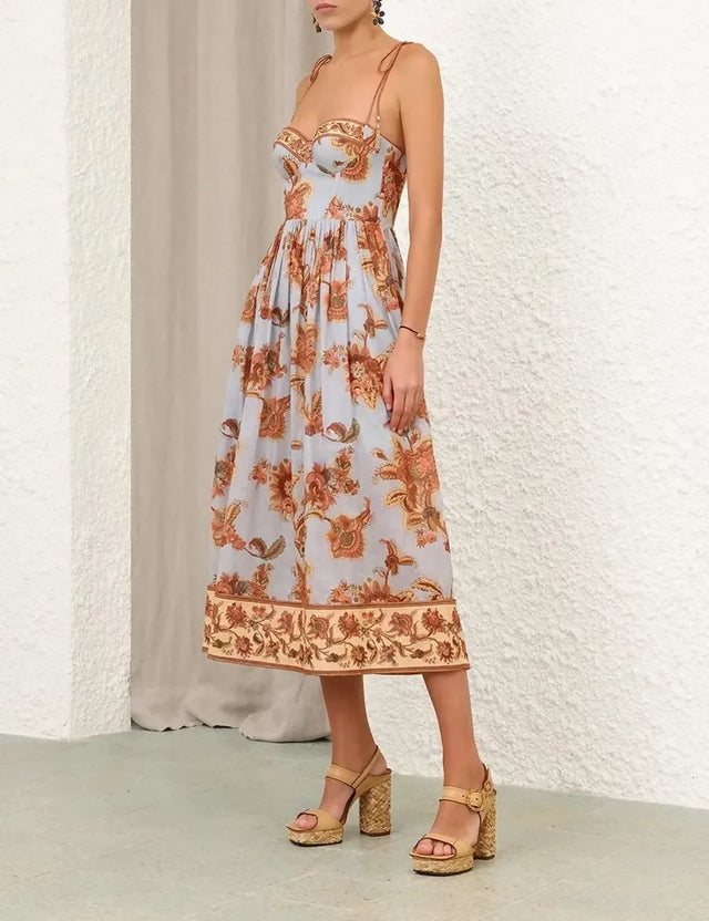 Zimmermann Aster Corset Midi Dress