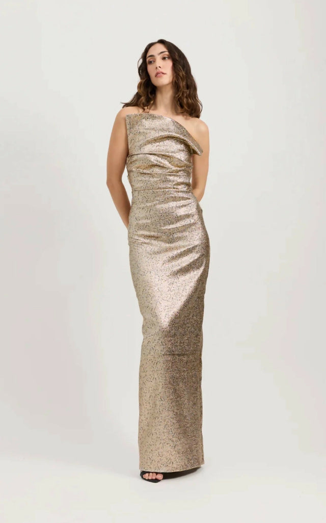 Tojha Tacoma Dress Metallic Champagne