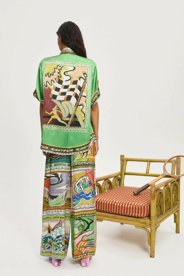 Alemais Lucky Pace Silk Shirt + Pants