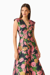 Elliatt Eclore V-Neck Maxi Dress - Pink & Black Floral view 2