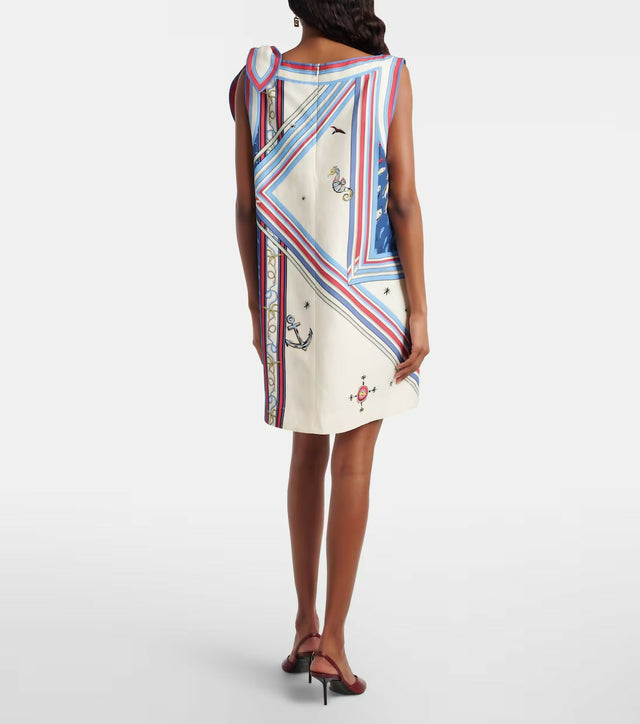 Alémais Apollo Bow-Detail Printed Mini Dress