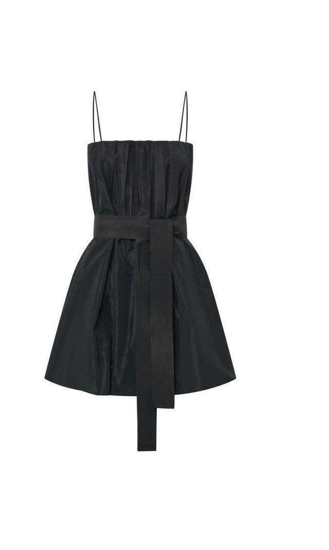 OROTON Taffeta Bubble Mini Dress Black