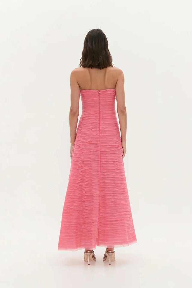 AJE Soundscape Maxi Dress In Guava Pink