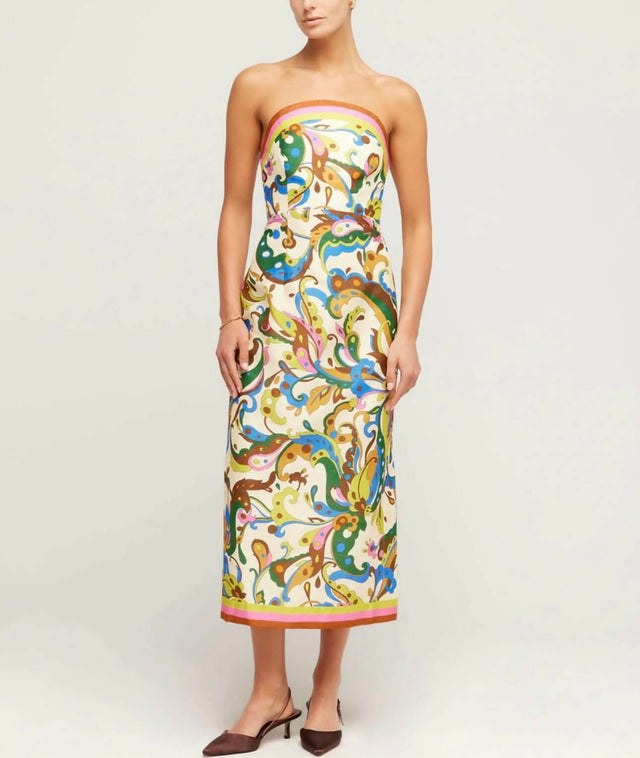 Alemais Ozma Bodice Dress Exclusive Print Cream