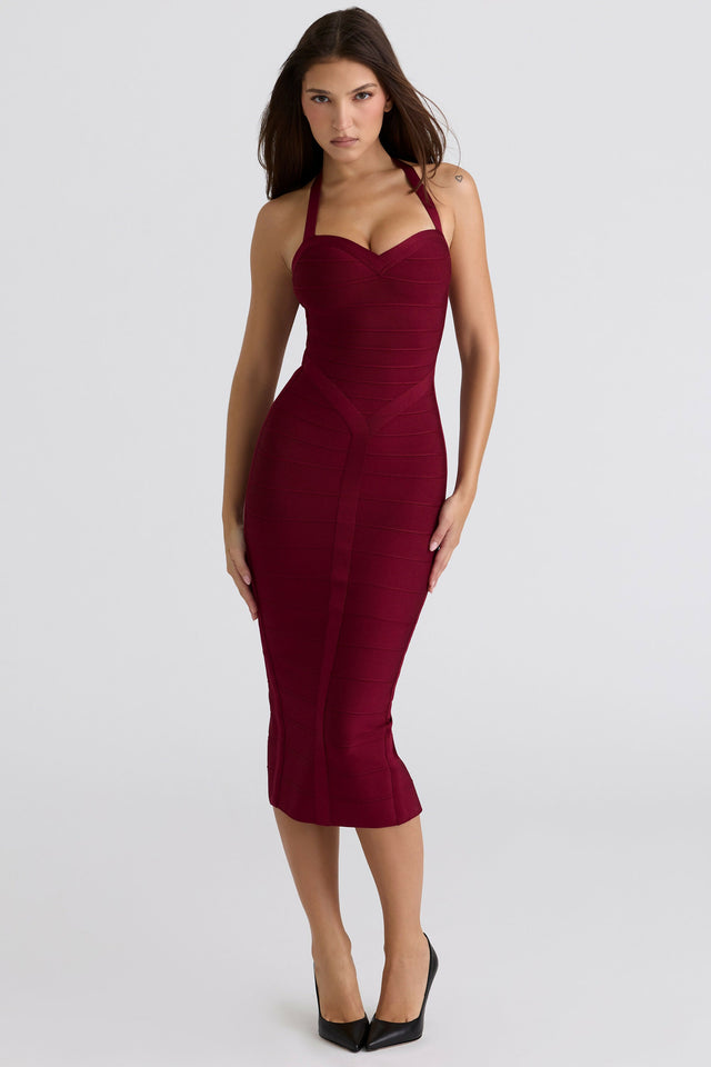 House Of CB Ruby Halter Neck Bandage Midi Dress