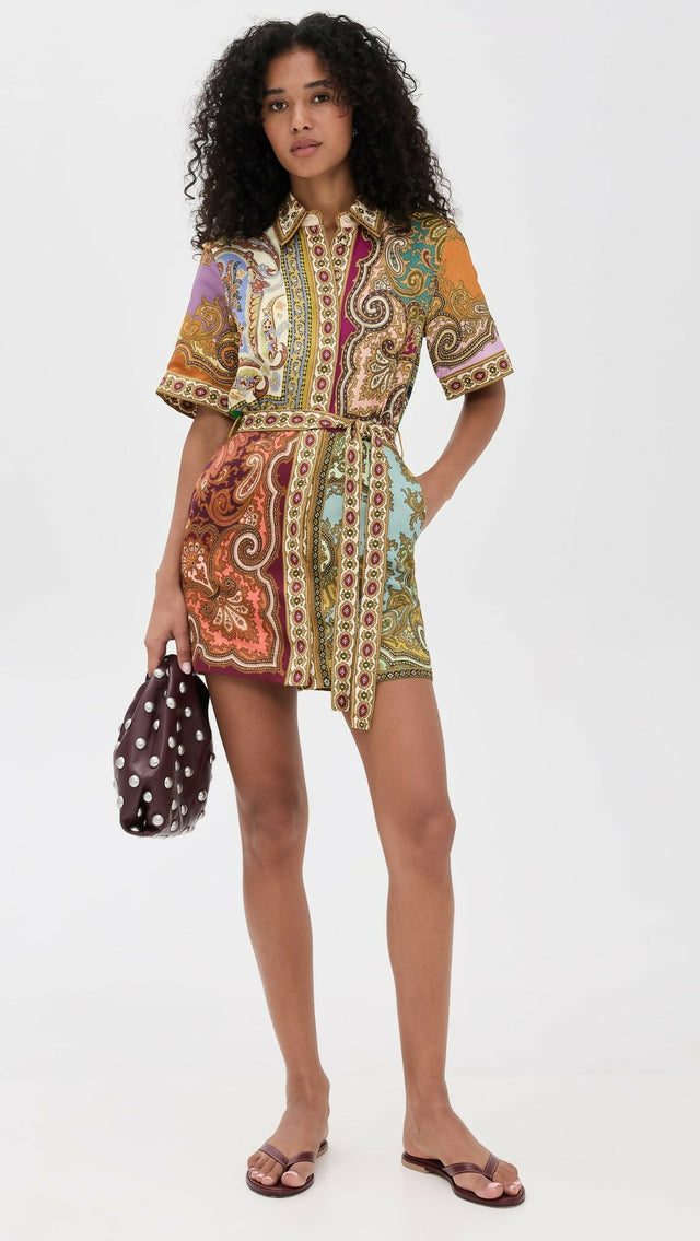 Alemais Clemenza Spliced Mini Dress Multi Size 8