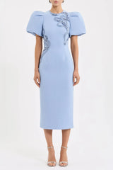 Rebecca Vallance Aylin Puff Sleeve Midi Dress view 1