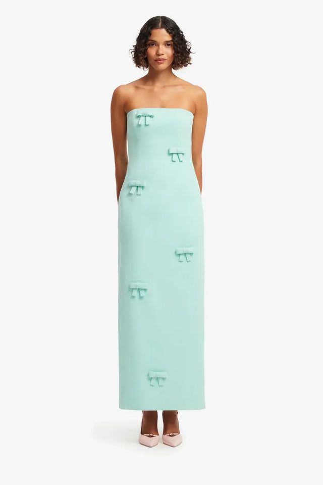 Leo Lin Rayna Bow Bustier Maxi Dress