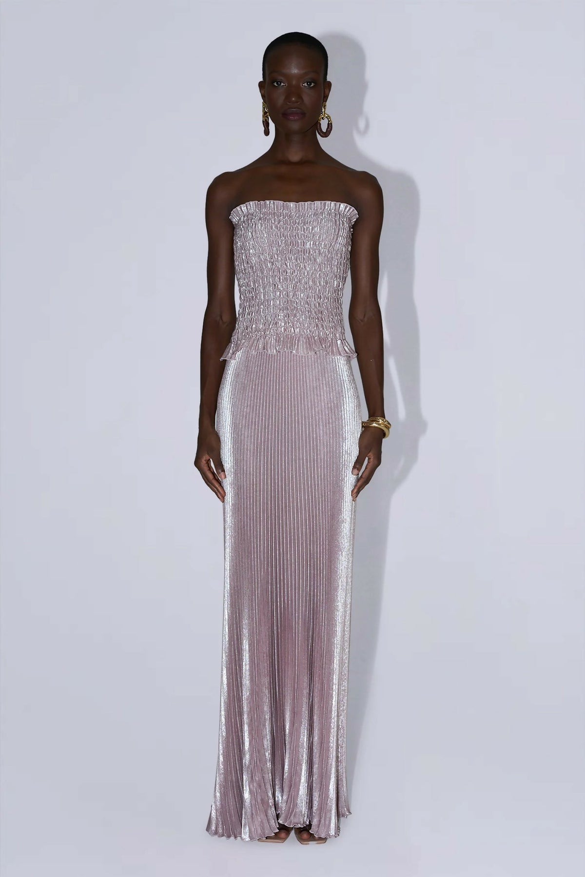 L'Idee Maya Gown Dusty Pink Shimmer Size 8,10 – designer dress hire