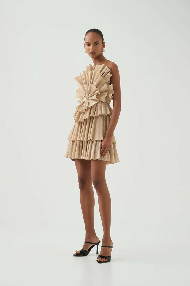 Aje Kyra Mini Dress In Gold