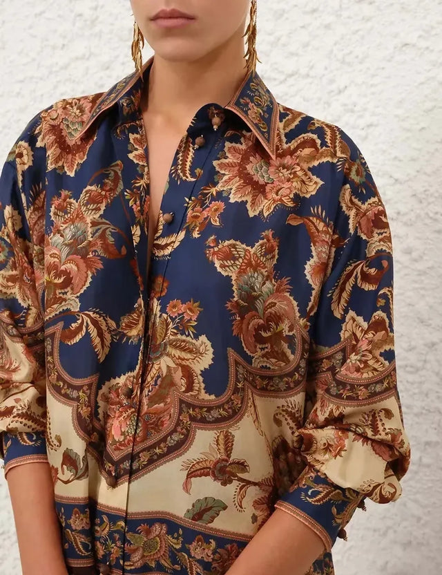 Zimmermann Aster Relaxed Shirt Size 0 and Pants Size 1 Set