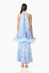 Elliatt Tulsia Floral Cape Maxi Dress in Light Blue view 3