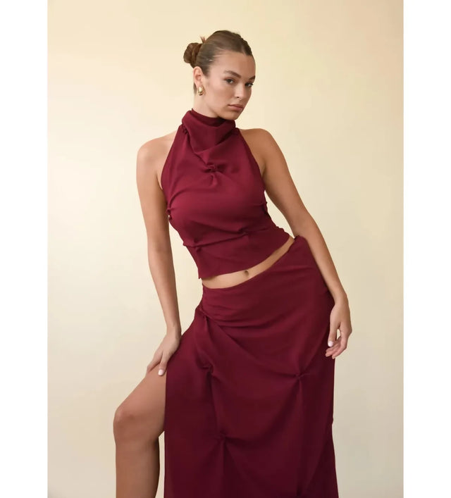Koster Kulture Marbella Halter Top and Midi Skirt Set