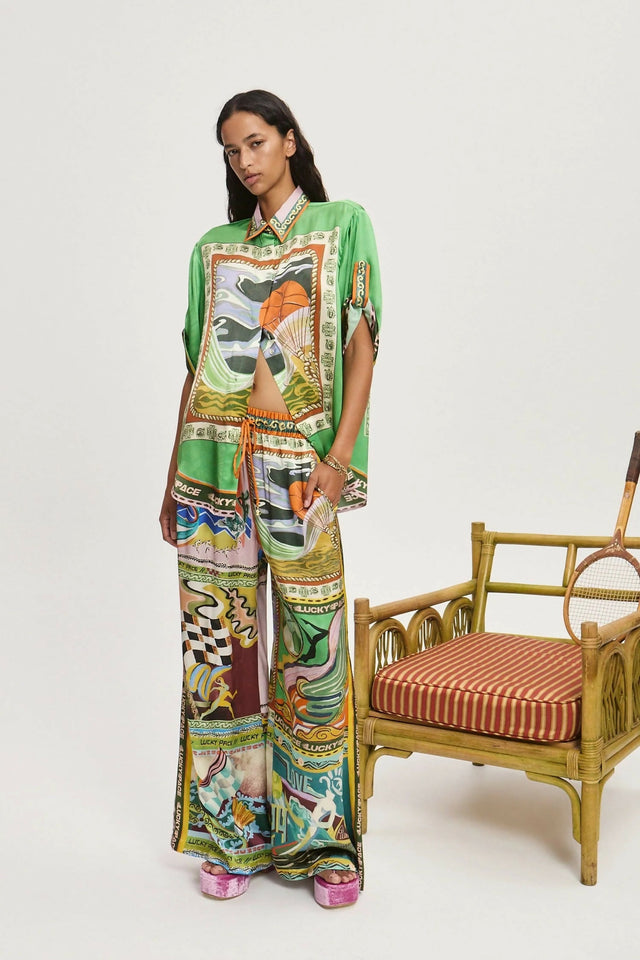Alemais Lucky Pace Silk Shirt + Pants