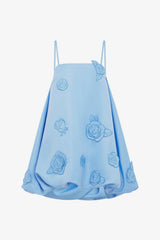 Leo Lin Patsy Appliqué Puff Mini Dress Pastel Blue view 2