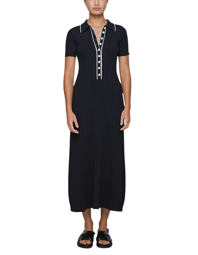 Anna Quan Laurel Penelope Midi Raven Black Dress