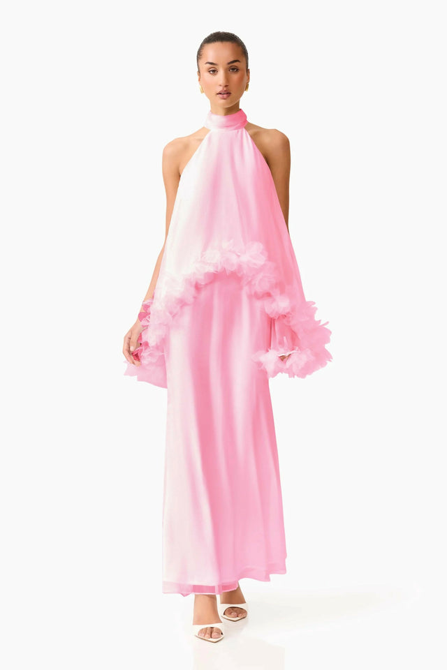 Elliatt Poppy Cape Gown Pink Size 8,10
