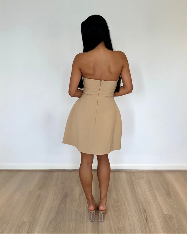 Odd Muse Bardot Mini Dress Camel