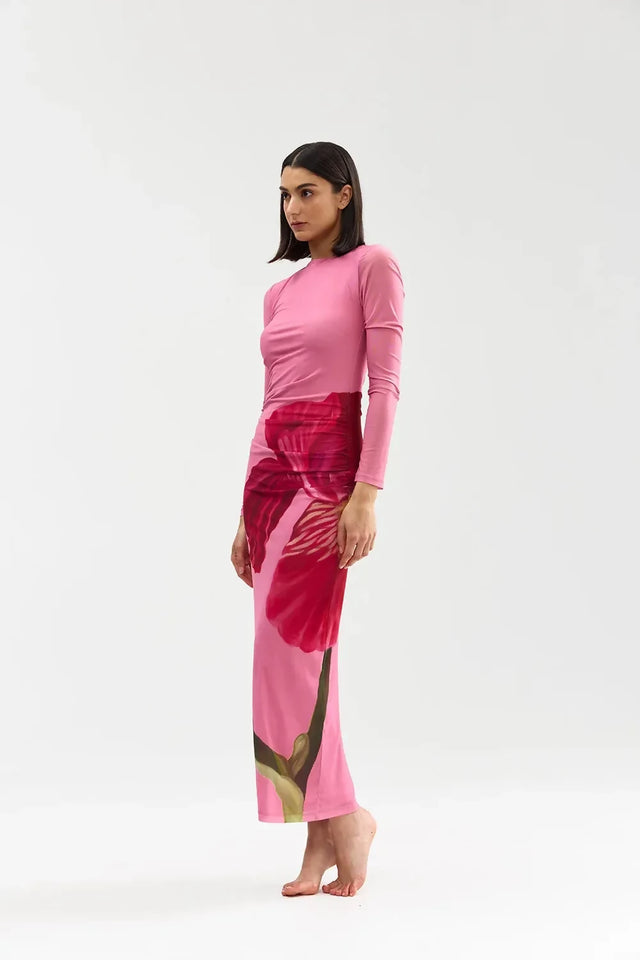 Aston Studio Ezli Mesh Dress - Dusty Iris