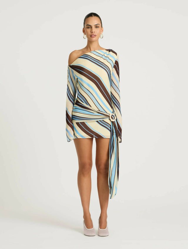 Benni Elise Mini Dress Ocean Stripe