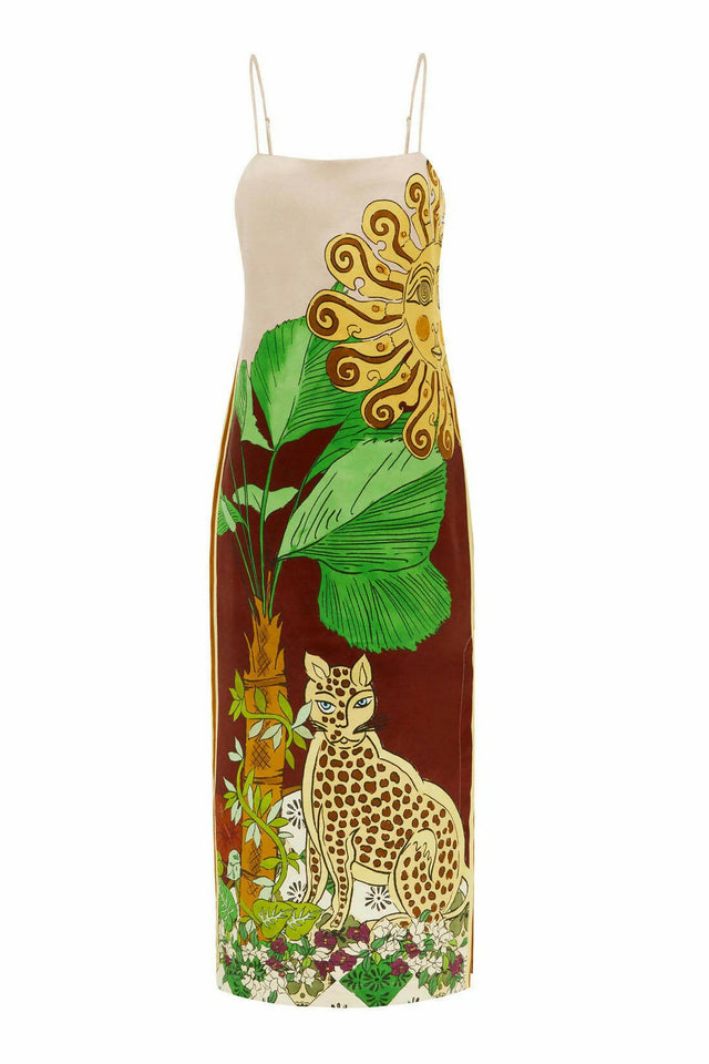 Alemais Tiger Slip Midi Dress