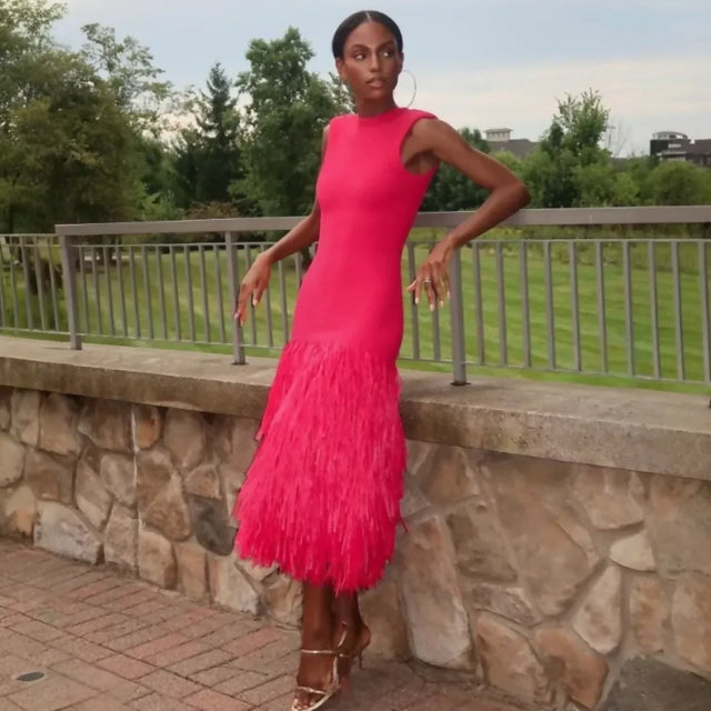 Aje Raffia Rushes Dress