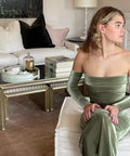 7th & York Olive Camryn Maxi Dress - 6 / Green - Dresses