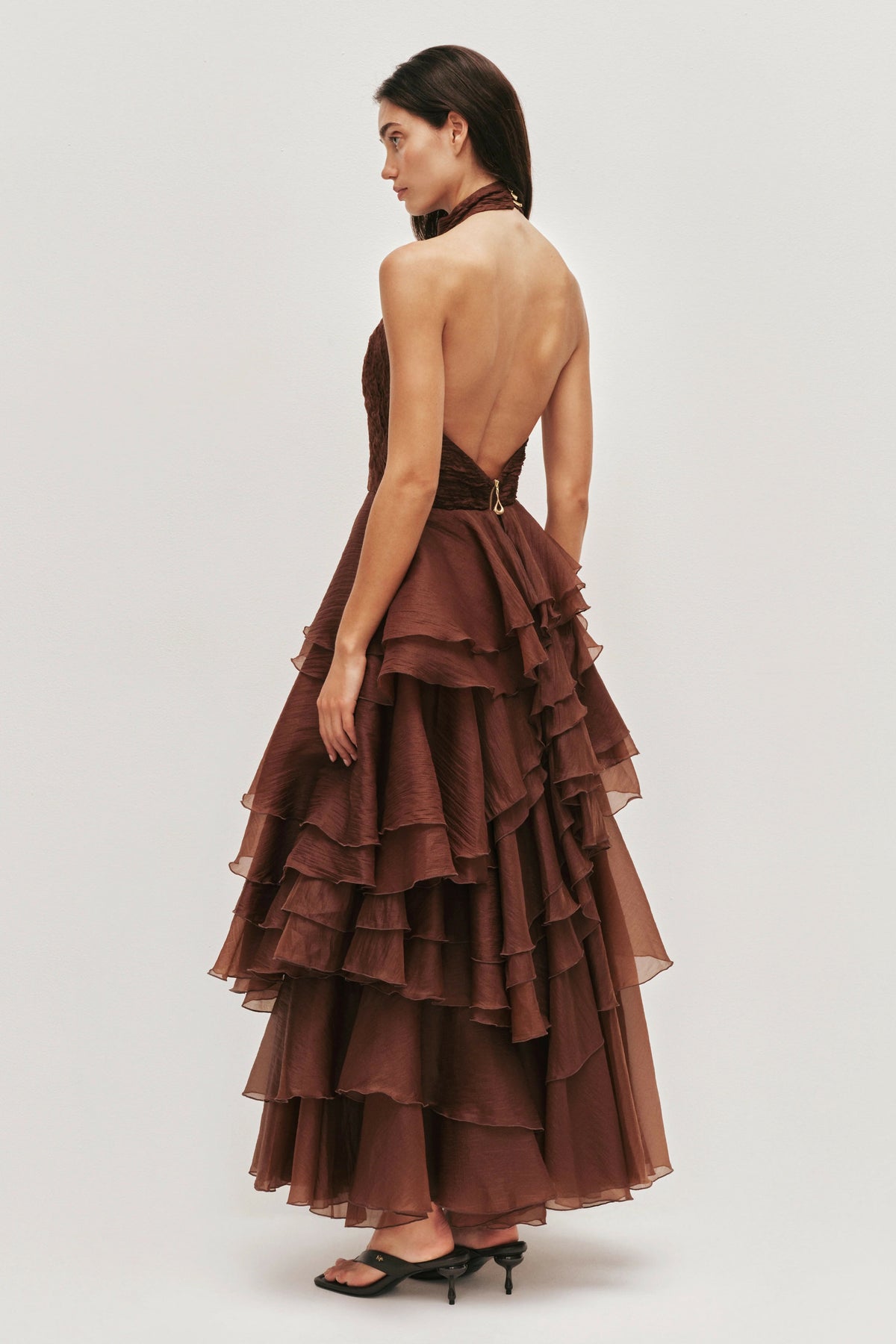 Aje Fayette Gown Chocolate Brown Size 8 – view 3