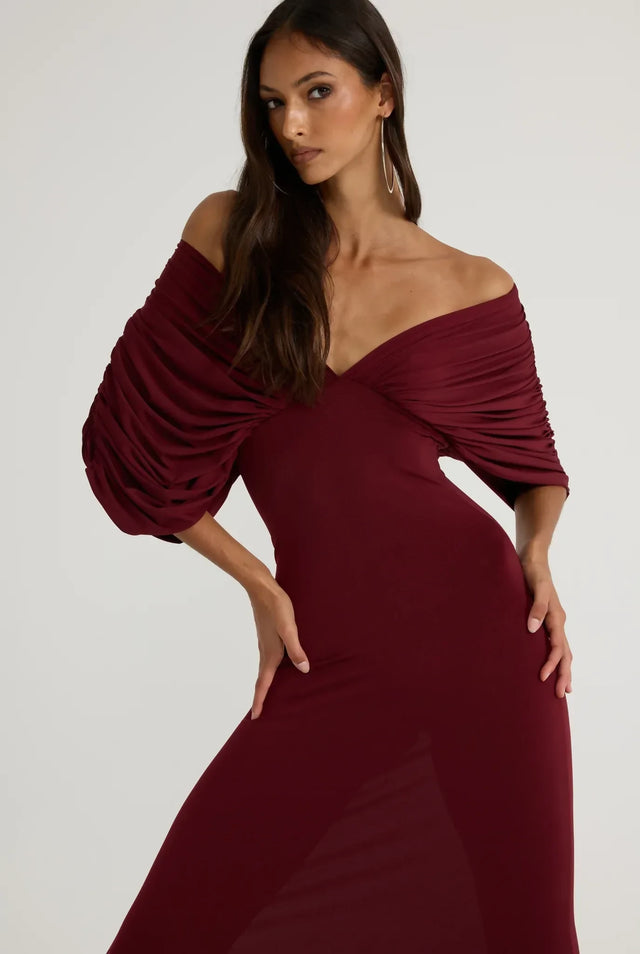 Ance Gria Neve Dress - Burgundy