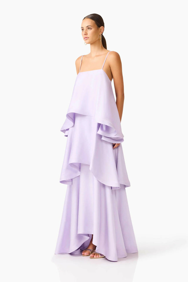 Elliatt Tilly Tiered Maxi Dress in Purple