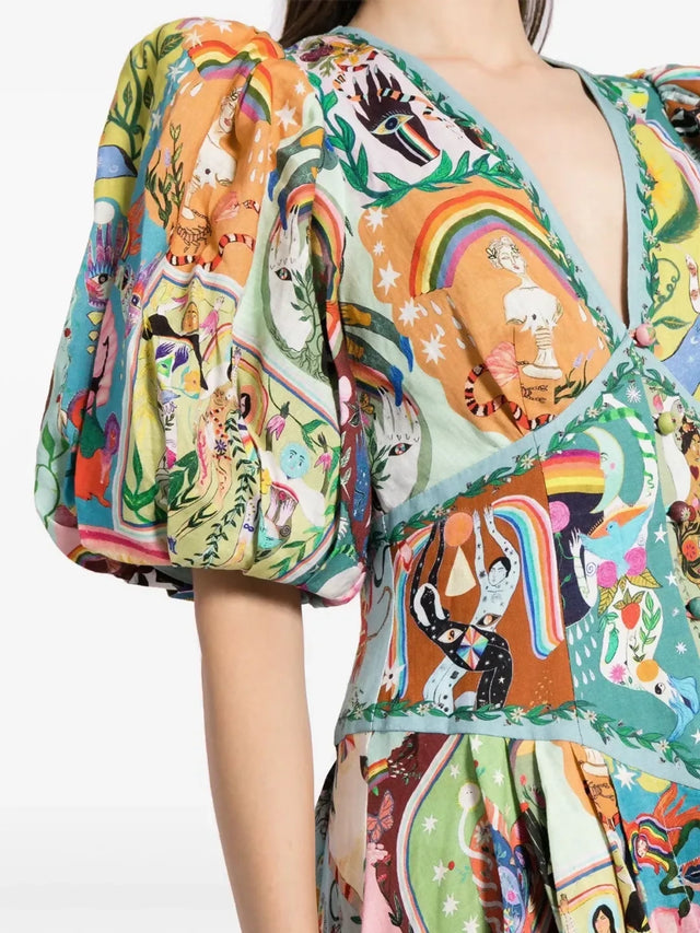 Alemais Evergreen Midi Dress Multi