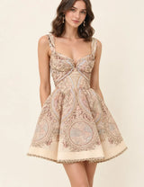 Zimmermann Ascent Drape Mini Dress in Cream Celestial view 1