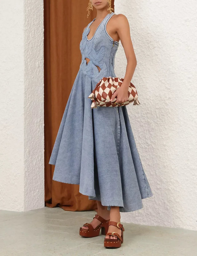 Zimmermann Alchemy Denim Applique Dress