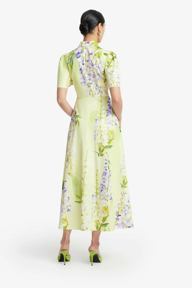Leo Lin Bianca Short Sleeve Midi Dress - Wisteria Print