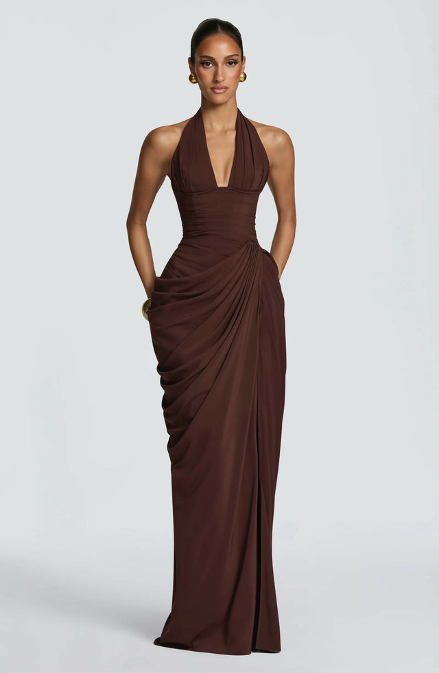 BABYBOO Minette Maxi Dress Plum Brown