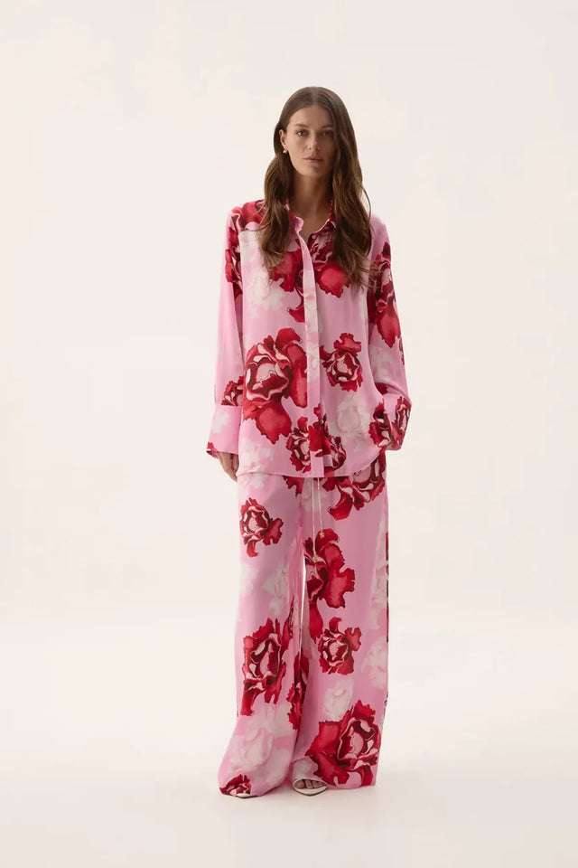 Aje Atomic Silk Shirt Size 6 and Relaxed Pants Set - Size 8
