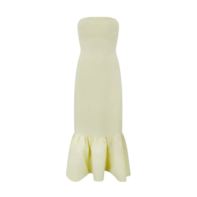 Odd Muse The Ultimate Muse Strapless Peplum Hem Midi Dress - Lime Cream