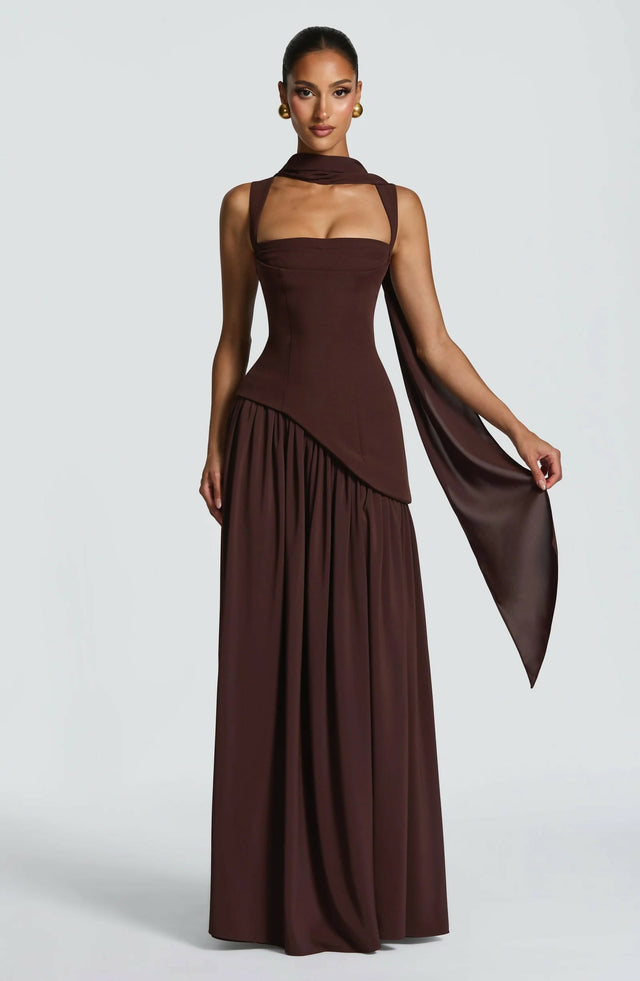 Babyboo Tullulah Maxi Dress - Plum Brown