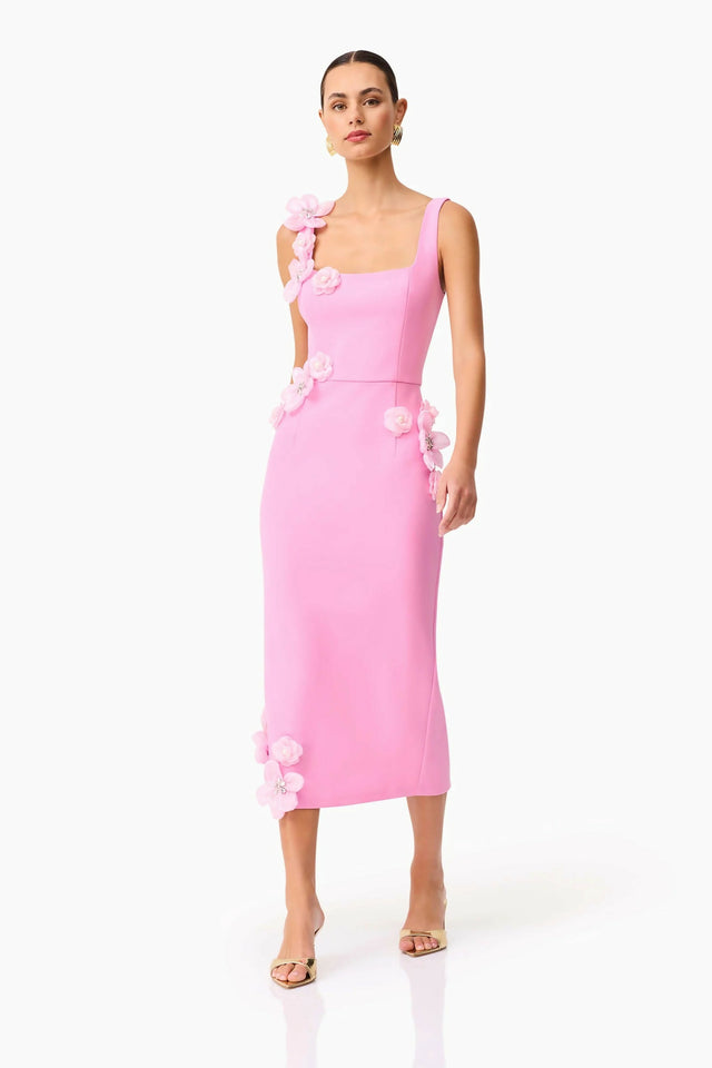 Elliatt Chantelle 3D Midi Dress in Pink