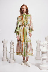 ALEMAIS Checkmate Silk Shirtdress Multi view 1