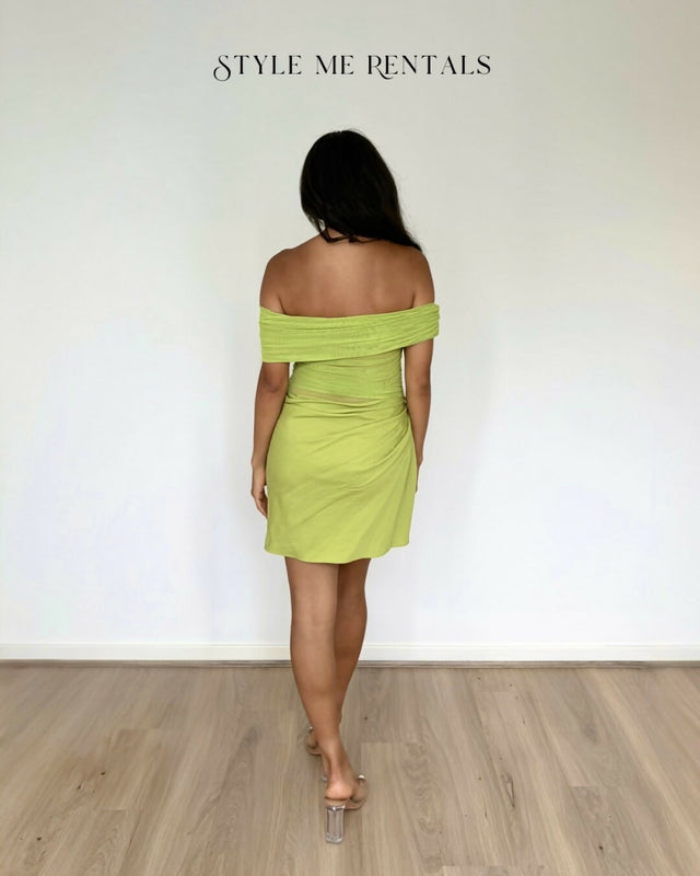 Benni Nico Off Shoulder Mini Dress Apple