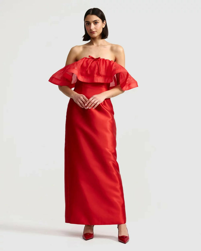 Aston Studio Primsrose Dress in Ruby