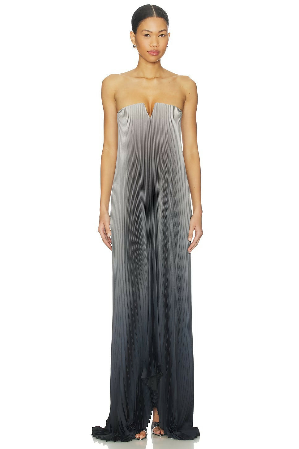 Lidee Black Tie Gown in Smoke Ombre – designer dress hire