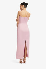 Leo Lin Rayna Embroidered Bustier Maxi Dress Bouquet Print in Pastel Pink view 3