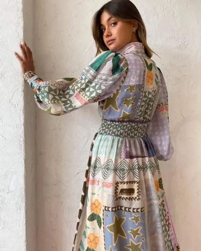 Alemais Emma Gale Shirtdress Multi Print